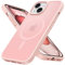Cover Magnetica per iPhone 15 Plus 6,7 Pollici Compatibile con MagSafe, Custodia Traslucida Opaca Bumper Sottile Antiurto Glassata Cellulare Case Anti Impronte, Rosa