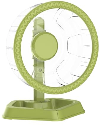 Hamster Exercise Wheels, Quiet Spinner Hamster Running Wheels with Adjustable Stand for Small Animals Dwarf Syrian Hedgehog Gerbils Mice (Green, Medium (19.5cm))
