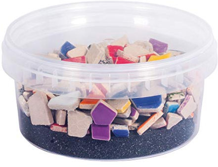 Rayher Fun Ceramica Mosaik Mix, polygonal, farbig glasierter Ton, Bunte Mischung zum Basteln, Dose 500g ,14863999, ca. 380 Stück, Bunt