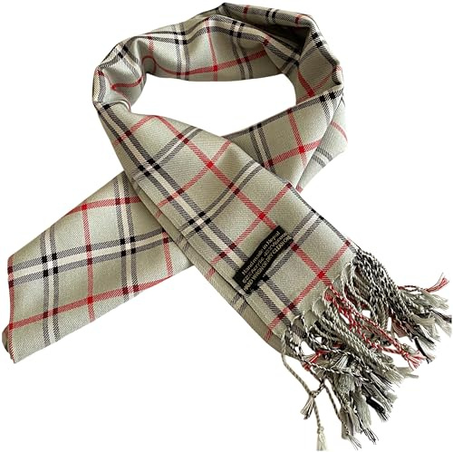 CJ Apparel Herr tartan mönster design mode halsduk andra halsdukar höst/vinter ansikte skydd ny, Grå, en storlek