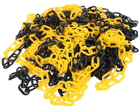 Jiawu Chaîne de Contrôle de la Circulation, Chaîne de Circulation Découpable en PVC, Antigel, Pratique pour la Route (Noir et Jaune)