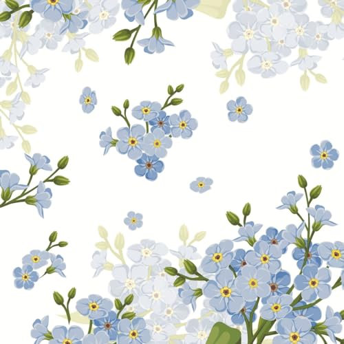 20 Napkins Flowers Everywhere Blue Flowers as Table Decoration Paper Napkins with Motif Also for Decoupage and Decoupage 33 x 33 cm