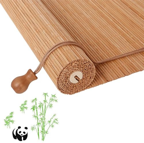 Bambusrollo Jalousien Bambus Sichtschutz Fenster Jalousien Innen Fensterrahmen Handgewebt Geeignet Für Den Innen- Und Außenbereich A+ carbonized Color