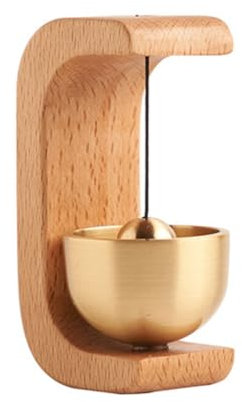 KIKAPA Timbre de madera 2024 Campanillas de viento inalámbrico para puerta de entrada del hogar, decoración estética de pared, 1 unidad, fácil de usar
