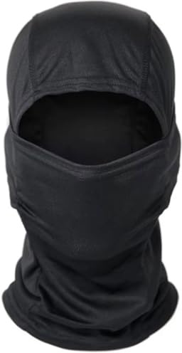Camouflage Balaclava Mask Lightweight Breathable Camo Hood Snood Airsoft Military Army Hat Head Full Face Neck Cover Sheisty (UK, Alpha, S, L, Solid Black)