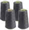 FOGAWA 4 Rollen Nähgarn Polyester Nähgarn Nähmaschinengarn, 40s/2, 3000 yards, Garnspule Overlockgarn für Näharbeiten, Quilten, Patchwork, Kleidung(Dunkelgrau 3088)