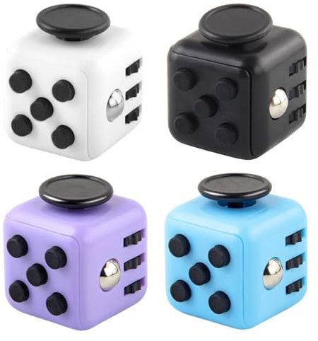 4 Stück Anti-Stress Würfel Spielzeug Fidget Toy Cube Anti-Stresswürfel Cube Anti Stress Cube mit 6 Seiten Funktion für Kinder und Erwachsene Stressaubbau bei Nervösität