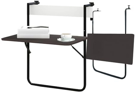 Avilia Fällbart bord för balkong och terrass med metallram, stålhylla, justerbart och platsbesparande - hopfällbart räckebord för 2 personer