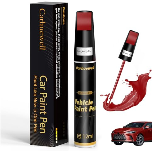 Red Touch Up Paint for Cars, Auto Car Paint Touch Up Paint Pen for Deep Scratches, Car Scratch Repair Pen, Quick and Easy Solution to Repair Minor Automotive Scratches (Burgundy Red)