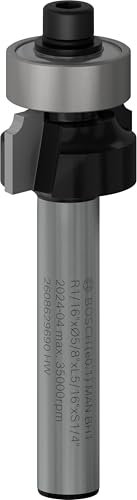 Bosch 1x PRO Router Bit Rounding Over (for Softwood, Hardwood, Ø 15,9 mm, Professional Accessory Hand-Held Router, Trim Router)