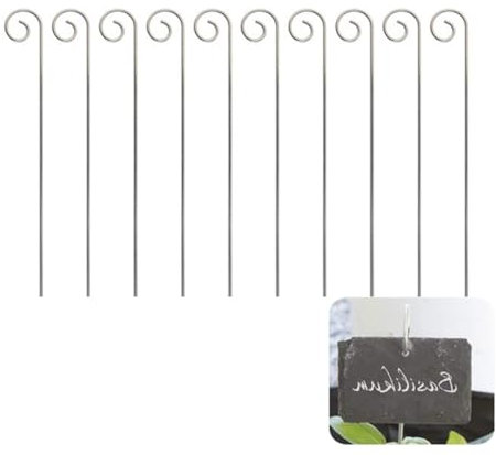 Lot de 10 porte-étiquettes de jardinage en acier au carbone durable avec revêtement antirouille, insert en métal de 20 cm, convient pour placer différents types d'étiquettes de plantes dans les