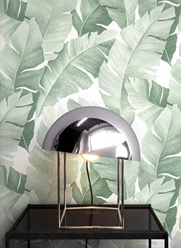 NEWROOM Papier peint Vert Jungle Intissé - Tropical Blanc Feuilles Palmiers Floral