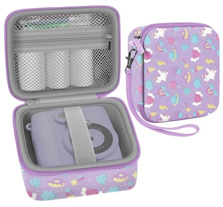 Leayjeen Funda Protectora para Cámara de Fotos Instantánea Infantil Compatible con HiMont/GREENKINDER/TOYOGO/Mulvin, Navidad Cumpleaño Regalos para niños (Solo Funda) Morado