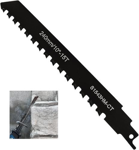 JUXINE Hoja de sierra de calar, metal duro, hoja de sierra de sable, para ladrillo, hormigón, placa de cemento, Einhell, Dewalt, Bosch, etc. (240 mm)