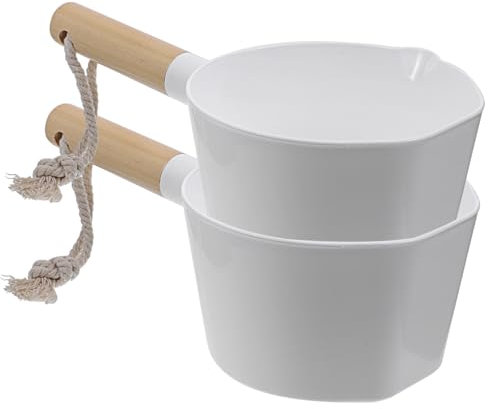 CIYODO Accesorio De Cocina: Cucharón De Madera Con Mango De Cuerda Para Sauna Restaurante Y Hogar