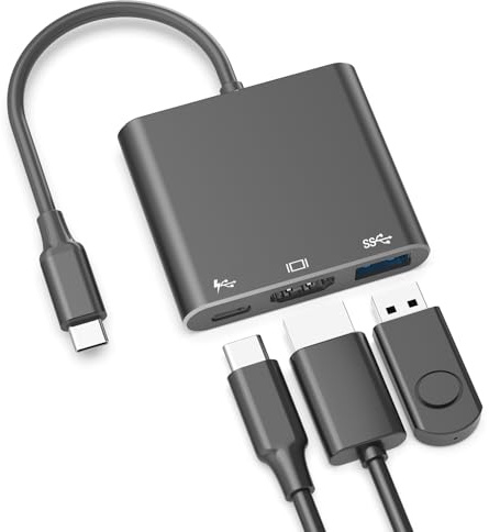 Battony USB C to HDTV Adapter with 4K@60Hz HDTV Output, Multi-AV Converter for for MacBook/Mac Pro Air iPad Pro and More Type-C Port Device