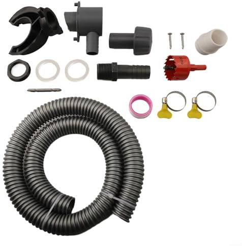 ZAMETTER Rainwater Diverter Kits Water Butt Filler Kit Roof Drainage Collection System Rain Barrels Collector Kit with Flexible Hose for Roof Drainage Overflow Protection Grey(100cm)