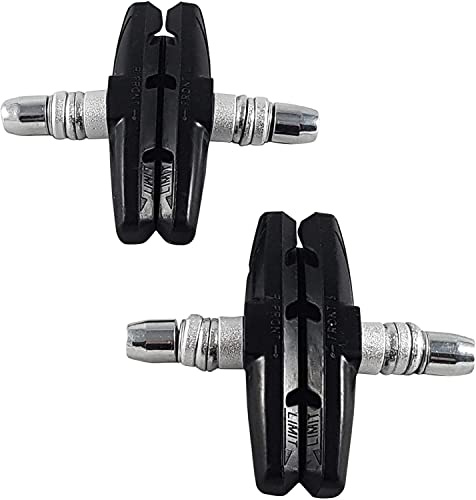 CZ Store®- Pattini per Freni Bicicletta a V - ✮✮Garanzia A Vita✮✮ |4 Pezzi| Pattini Freno V-Brake - Set Completo di Ricambi Pastiglie Freni in Gomma per Bici - Facili da Montare - Neri