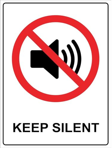 Silenzio Cartello Di Avvertimento Poster Metal Cartello Decorativo Cartelli Metallo Per Bagno Casa Cafe Cucina M
