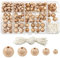 TOAOB 160 Stück Natürliche Runde Holzperlen 8 bis 16mm Buchenholz zum Auffädeln mit Box und 5m Baumwollseil für DIY Schmuck Herstellung