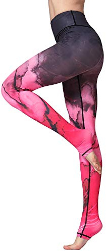 Flyily Snygga sportleggings med tryck för kvinnor, sportbyxor, träningsbyxor, yoga-leggings, träningsbyxor för kvinnor