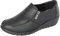 Cushion Walk Women's Black Wide Fit EEE Shoes Ladies Lightweight Faux Leather Slip-on Flat Zip Shoes, Flats, Casual Work Office Comfort (7 UK, Black)