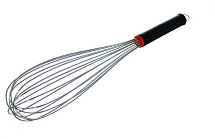 LEHRMANN Frusta da 40 cm per professionisti con fili rinforzati in acciaio inox, frusta con manico antiscivolo, frusta a palloncino, frusta piatta