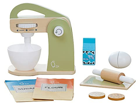 Teamson Kids Batteur pâtisserie 10 Accessoires de dinette Enfant garçon Fille Vert TK-W00007