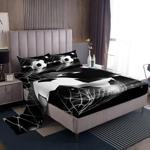 Feelyou Football Bed Sheets Set Full Size Boys Girls Deep Pocket