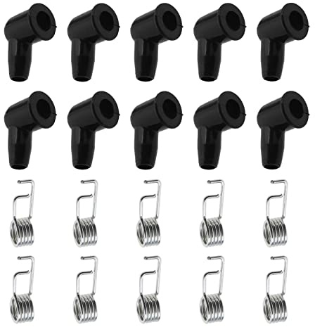 eMagTech 10 Cappucci Per Candele Lawnmover Con 10 Coperture A Molla Per Candele Adatte Per Filo Da 7 Mm Compatibile con Briggs & Stratton Compatibile con STIHL Parte di ricambio del tosaerba