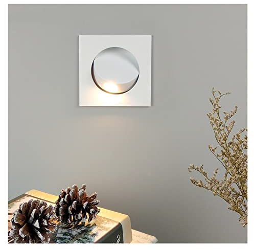 KAMNIK Lámpara de pared, lámpara de pared empotrada de 3 W LED para lectura de cabecera, estilo moderno, luces nocturnas para dormitorio, ángulo de haz ajustable libremente, lámpara de pared moderna