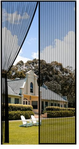 ViShawtek Mosquitera Puerta Magnetica 80x210, Cortina Mosquitera Puerta Exterior, Rede Mosquito Porta MagnéTica, Mosquito Net, Fly Screens For Doors