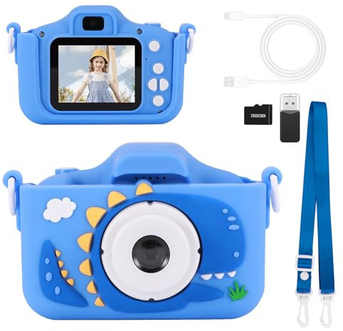 Miawtro Children's Camera, 1080p Kids Canera with 2.0 Inch Screen and 32GB SD Card, Kid Toys with 20 Million Hd Pixels, Suitable for 3-12 Years Old Boys and Girls Birthday