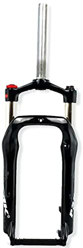 Forcella Fat Bike 20X4.0 In Mountain Bike Forcella Tubo Dritto da 28.6mm Corsa 100mm Forcella con Molla a Olio QR 9mm Forcella Ammortizzata Blocco Corona Freno a Disco Adatto per MTB/ATV/Bicicletta da