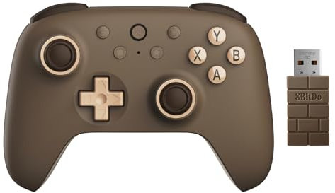 AKNES 8Bitdo Manette sans fil 2.4G Ultimate 2C pour Windows PC et Android, avec Joysticks à effet Hall et Triggers Hall, 1000Hz Polling Rate, et Remappable L4/R4 Bumpers (Brownie)