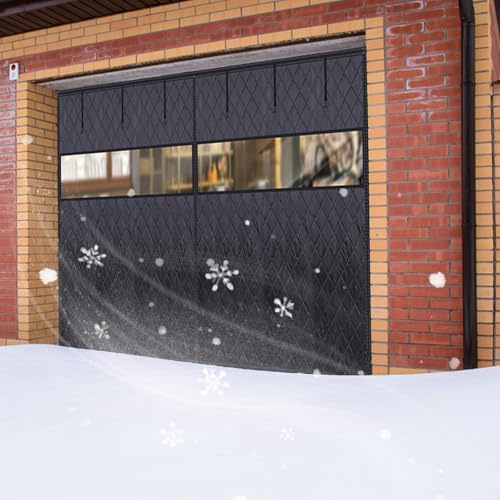 Rideaux de Porte de Garage for l'hiver, Rideau de Porte Magnétique Isolé Thermique, Coupe-Vent, Anti Froid, avec Fenêtre, Couverture D'd'Écran for Garage(Noir,260cmx200cm)