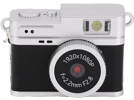 ciciglow 1080P-Digitalkamera, Kompakte Reisekamera mit 0,96-Zoll-Bildschirm, 20 MP Kleiner Schlüsselanhänger-Video-Camcorder Zum Fotografieren, Radfahren, Bergsteigen (Black)