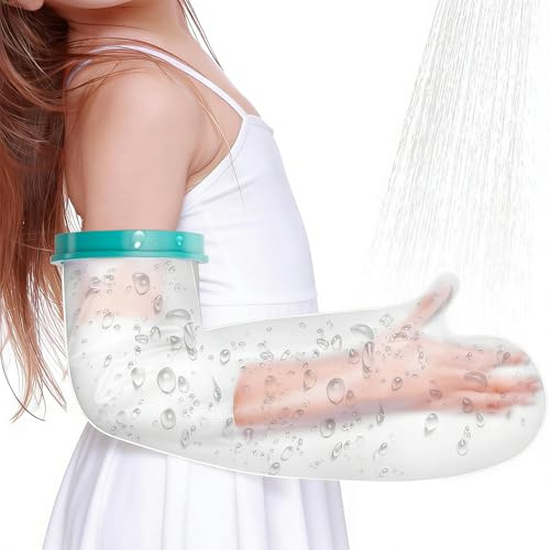 Protector Escayola Brazo Largo niño para Ducha - Funda Escayola Brazo Largo Impermeable, Flexible para Uso Diario para Cubrir Vendajes, Yeso, Heridas, Quemaduras - Bolsa Hermetica Reutilizable
