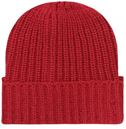 Generisk unisex mössa vinter stickad mufflad mjuk varm hatt för män/kvinnor skidklocka mössa dekoration, vin, one size