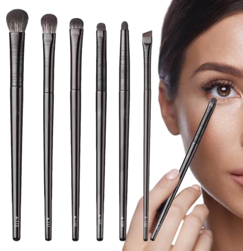 Pinceles de Sombras de Ojos 6 Piezas De Herramientas Cosmeticas Sinteticas | Conjunto de Brochas de Maquillaje Para Viajes Playa Boda Damas Chicas Novia Hermana