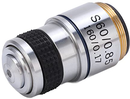HUIOP Biological High Definition Achromatic Microscope Objective Lens for Clear Imaging, Aluminum Alloy and Optical Glass Material, for Biological Microscope, 1 X Objective Lens (S60/0.85)