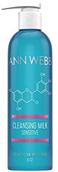 Ann Webb Sensitive Cleansing Milk - Gentle Daily Face Cleanser for Sensitive Skin Nourishes & Rejuvenates - Sensitive Milk Cleanser for All Skin Types w/o Irritating Ingredients. (6oz)
