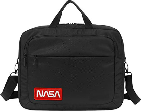 Atlantis NASA edition Borsa notebook 15.6 pollici a tracolla, imbottitura interna, vano porta documenti, tasca esterna per accessori, fascia per aggancio Trolley . Cinghia a tracolla, colore nero.