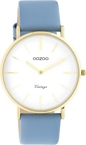 Oozoo Vintage Damen Uhr - Armbanduhr Damen mit 20mm Lederarmband - Analog Damenuhr in rund C20224