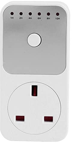 Switching Power Timer Socket, 1-10 Hours 100-240V Wear Resistant Energy Saving Countdown Socket Stable for Mobile Phone Charger(UK Plug)