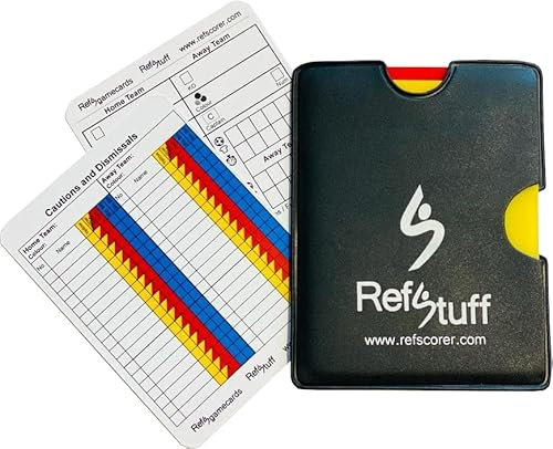 RefStuff RefSwallet Compact - Fußball-Schiedsrichterbuch, Lederdesign, mit roten und gelben Fußball Schiedsrichterkarten und 2 Spieltagskarten