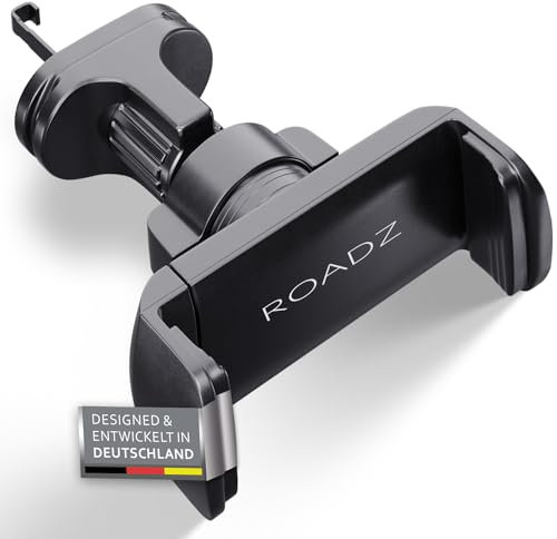 ROADZ® Premium Handyhalterung Auto - Bombenfester Halt Durch Hakenclip - Extra Klein - Für Lüftung - Einhändig Bedienbar - KFZ 360° Drehbar - Für iPhone Samsung UVM.