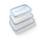 Ecoplast | Superlock Kit Contenitori Plastica con Coperchio, Contenitore Ermetico per Alimenti Rettangolare, Trasparente