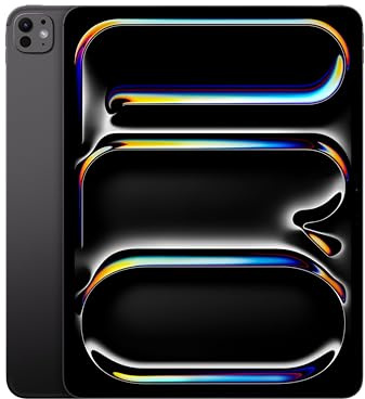 Apple iPad Pro de 13 Pulgadas (M4): Ultra Retina XDR, 512 GB, cámara Frontal de 12 Mpx en Horizontal y Trasera de 12 Mpx, Wi-Fi 6E y 5G, autonomía de Sol a Sol, Vidrio estándar - Negro Espacial