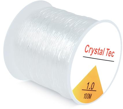 SUTOUG Cordón elástico de 1 mm para Pulseras, 100 m, de Cristal, para Pulseras, Abalorios, Joyas, Manualidades, Pulseras, Collares